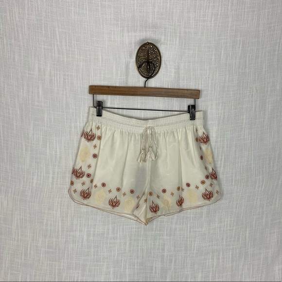 Rachel Zoe Embroidered Stephanie Ecru Shorts new with tags boho boho still NWT - Picture 2 of 8